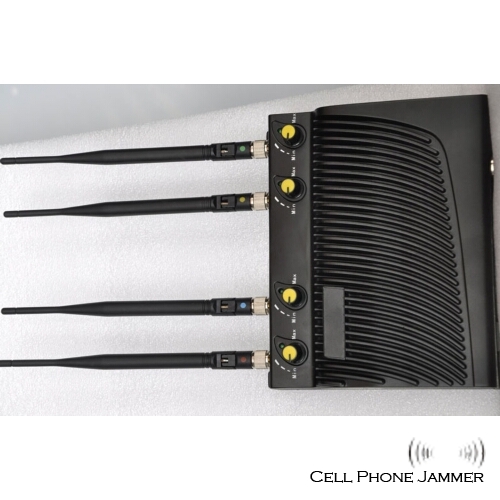 Adjustable Desktop Cell Phone Jammer with Remote Control 4 Band [CMPJ00022] - Click Image to Close