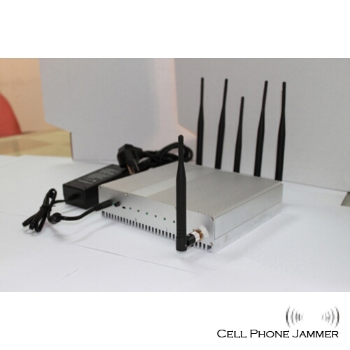 Desktop Cell Phone + GPS + Wifi Jammer with Remote Control - 50 Meters [CMPJ00123] - Click Image to Close