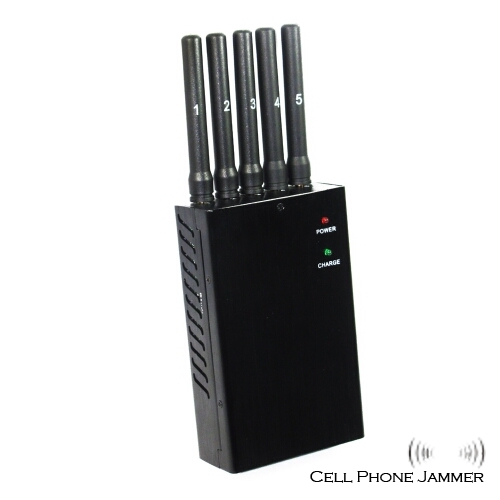 All Frequency 3G 4G LTE 4G Wimax Portable Cell Phone Jammer 5 Antenna - Click Image to Close