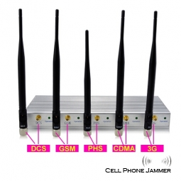 3G GSM CDMA DCS 5 Antenna Cell Phone Jammer with Remote Control [CMPJ00010]