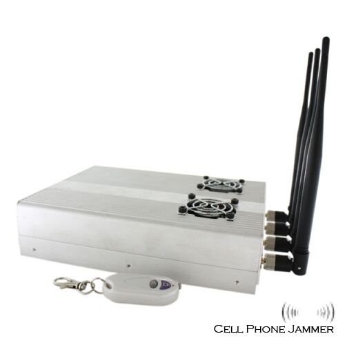 High Power Desktop Cell Phone Jammer with Remote Control and Cooling Fan [CMPJ00057] - Click Image to Close