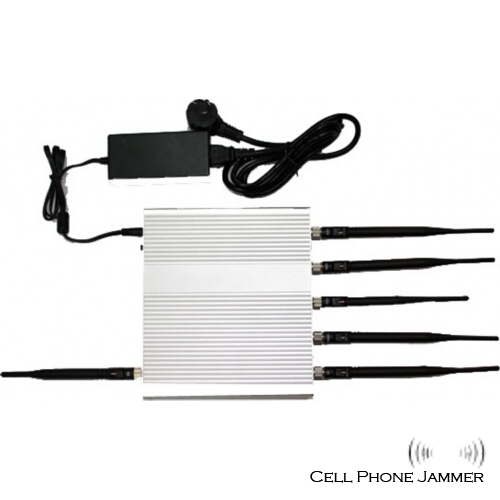 Desktop Cell Phone + GPS + Wifi Jammer with Remote Control - 50 Meters [CMPJ00123] - Click Image to Close