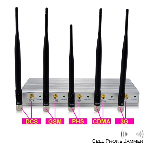 3G GSM CDMA DCS 5 Antenna Cell Phone Jammer with Remote Control [CMPJ00010] - Click Image to Close