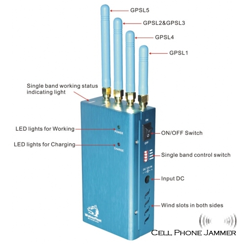 Portable 1500-1600MHz 1220-1230MHz 1200-1210MHz 1250-1280MHz 1170-1180MHz GPS Signal Jammer - 15 Meters - Click Image to Close