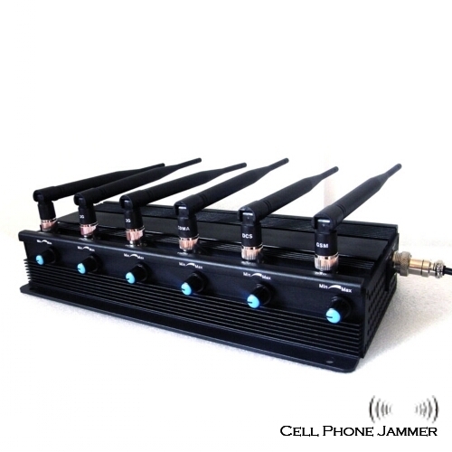 Adjustable 3G 4G Cell Phone Signal Blocker + GPS Jammer - 40 Meters - Click Image to Close
