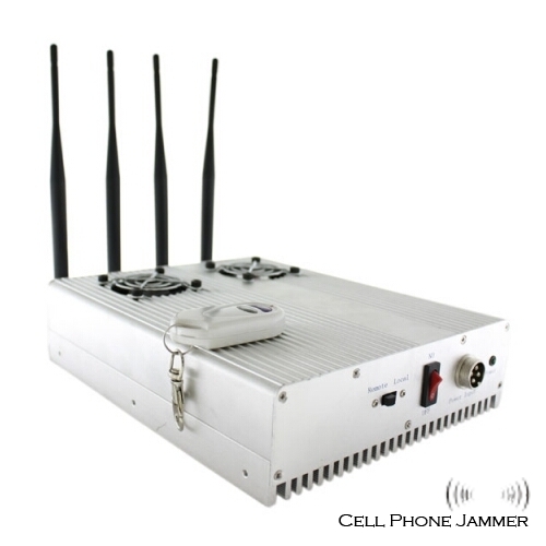 High Power Desktop Cell Phone Jammer with Remote Control and Cooling Fan [CMPJ00057] - Click Image to Close