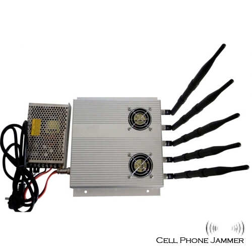 25W High Power 3G Cell Phone Jammer 5 Antenna with Outer Power Supply [CMPJ00009] - Click Image to Close