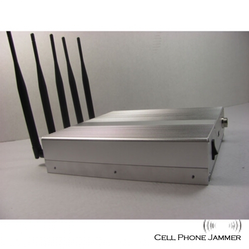 Wall Mounted Mobile Phone + Wifi Signal Jammer with Remote Control - 40 Meters [CMPJ00106] - Click Image to Close