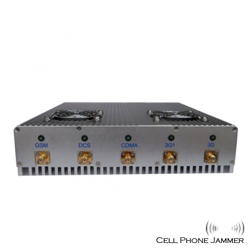 25W High Power 5 Antenna Cell Phone Jammer- 60M [CPJ1000] - Click Image to Close